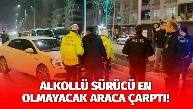 Alkollü Sürücü En Olmayacak Araca Çarptı!