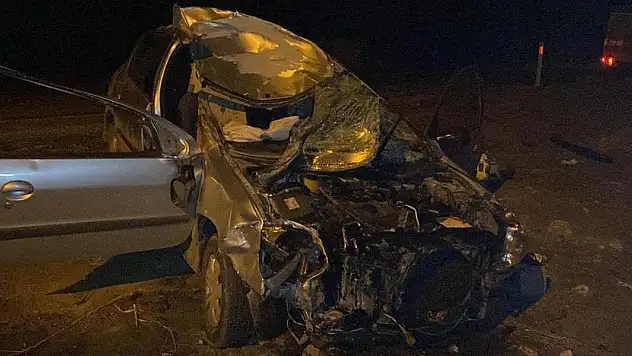 Aniden yola çıkan ineğe otomobil çarptı: 5 yaralı