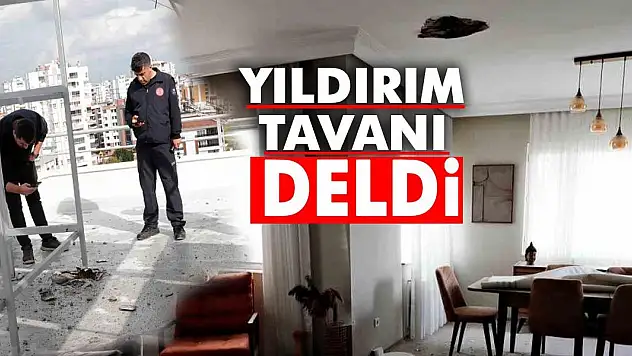Antalya'da binaya yıldırım düştü: Evin tavanı delindi