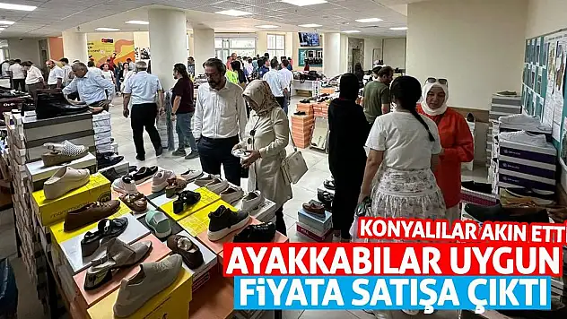 Ayakkabılar uygun fiyata satışa çıktı! Konyalılar akın etti