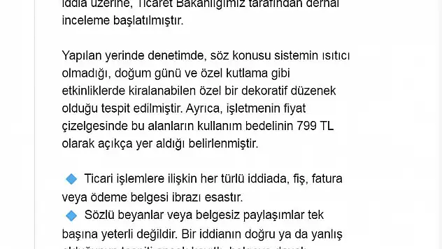 Bakanlıktan, 'Isıtıcı için 2 bin TL talep edildi' iddiasına ilişkin açıklama