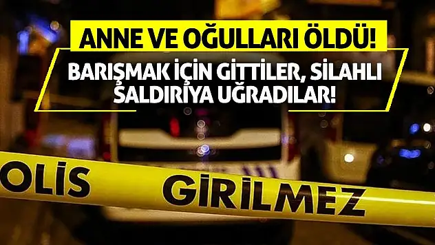 Barışmak için gittiler, silahlı saldırıya uğradılar! Anne ve oğulları öldü!