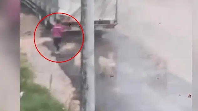 Başıboş köpeklerin çocuğu kovaladığı anlar kamerada