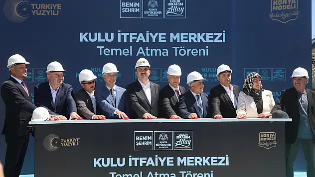Başkan Altay Cihanbeyli ve Kulu'yu ziyaret etti, Kulu İtfaiye Merkezi'nin temelini attı