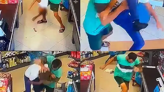 Çocuğu yerden yere vurarak darp etti!