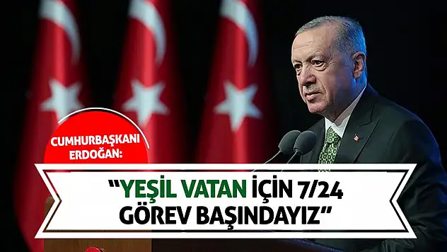 Cumhurbaşkanı Erdoğan: Yeşil Vatan İçin 7/24 Görev Başındayız