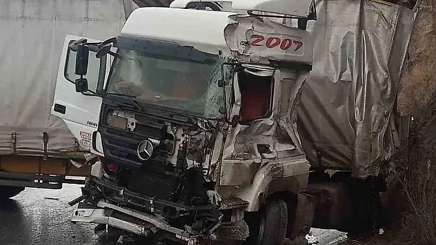 D-650'de makaslayan tır ulaşımı aksattı