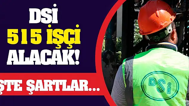 DSİ 515 İşçi Alacak! İşte Şartlar...