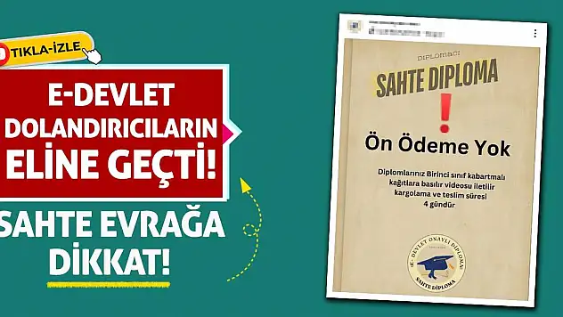 e-devlet dolandırıcıların eline geçti! Sahte evrağa dikkat!