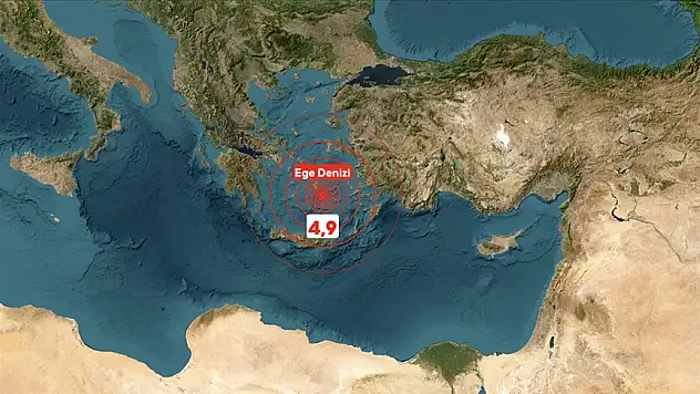 Ege Denizi'nde 4,9 büyüklüğünde deprem yaşandı