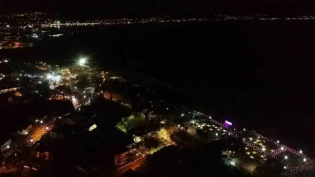 En uzun gecede Balıkesir dron ile görüntülendi