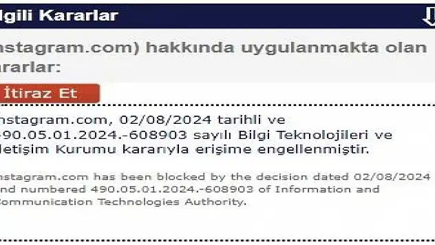 Instagram'a erişim engeli getirildi