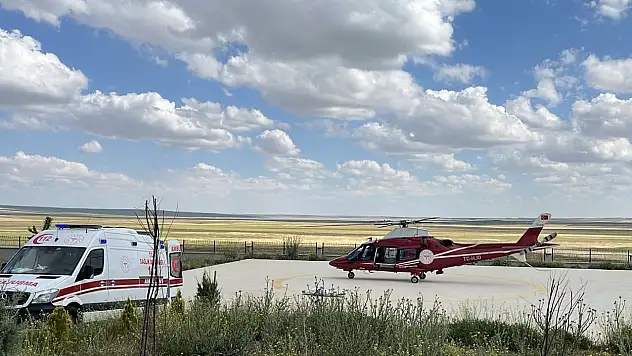 Kalp krizi geçiren hasta ambulans helikopter ile Konya'ya sevk edildi