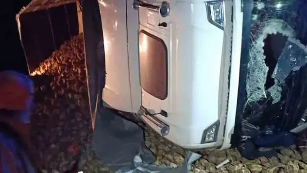 Kontrolden çıkan tır devrildi: 1 ölü
