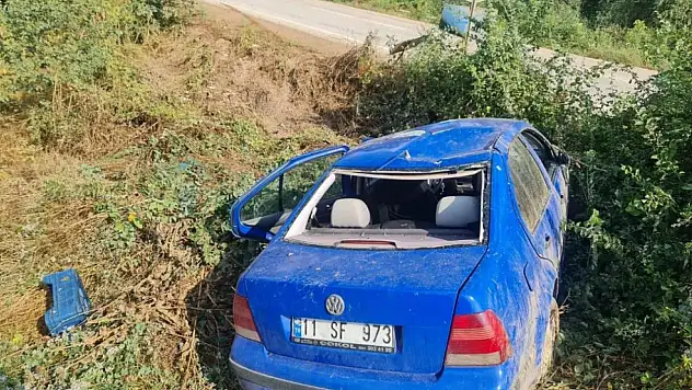 Kontrolden çıkan otomobil takla attı: 1 yaralı!