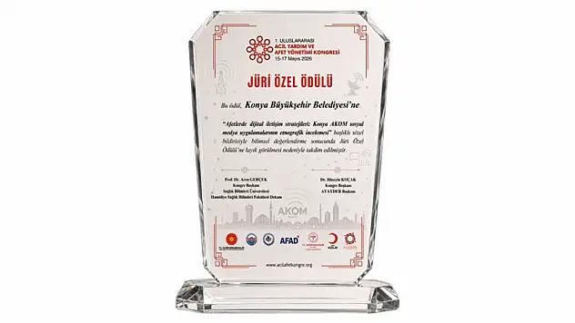 Konya AKOM'un dijital stratejisine uluslararası ödül!