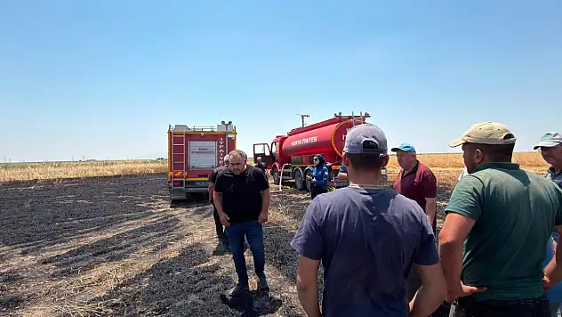 Konya'da 15 dönüm arpa ekili tarla yangında zarar gördü