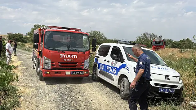 Konya'da arazide çıkan yangın korkuttu! Facianın eşiğinden dönüldü!