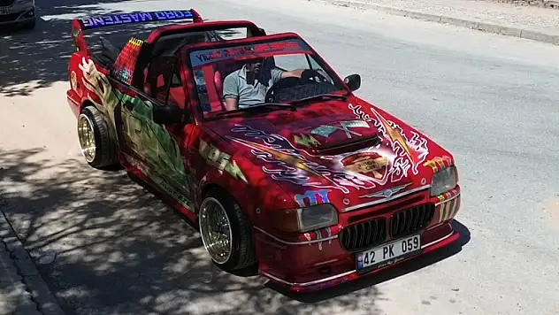 Konya'da bu araç ustasının elinde Şimşek McQueen'e dönüştü!