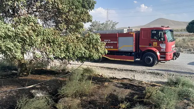 Konya'da ot yangını korkuttu