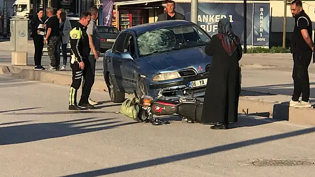 Konya'da otomobil ile motosiklet birbirine girdi! 1 yaralı