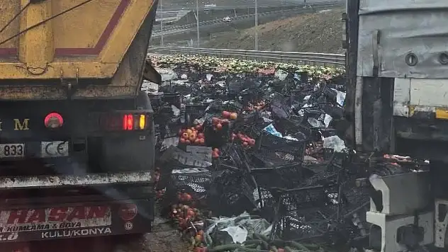 Konya'da yol savaş alanına döndü! Kaza sonucu 1 kişi yaralandı