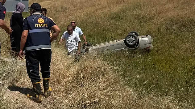 Konya yolunda korkutan kaza! Otomobil takla attı: 2 yaralı!