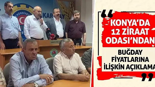 Konya'da 12 Ziraat Odası'ndan Buğday Fiyatlarına İlişkin Açıklama!