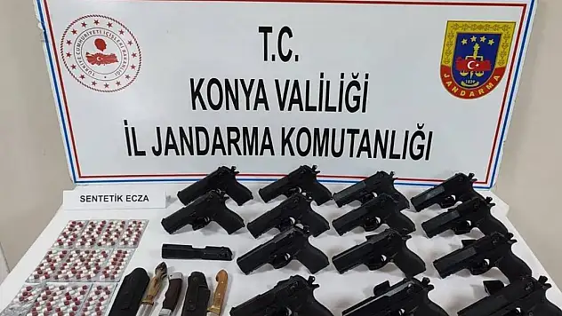 Konya'da 14 ruhsatsız tabanca ele geçirildi