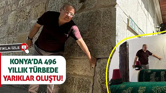 Konya'da 496 Yıllık Türbede Yarıklar Oluştu!