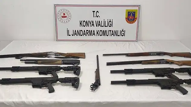 Konya'da 9 adet belgesiz av tüfeği ele geçirildi