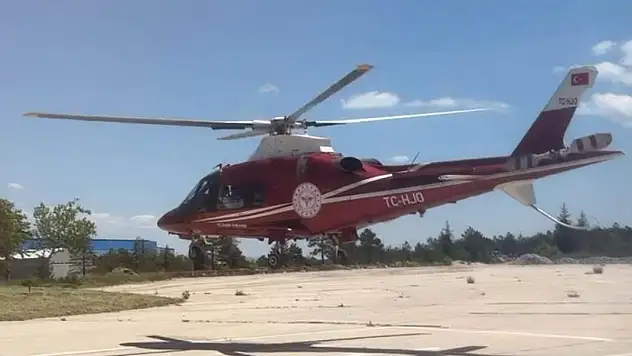 Konya'da ambulans helikopter acil hasta hasta için havalandı
