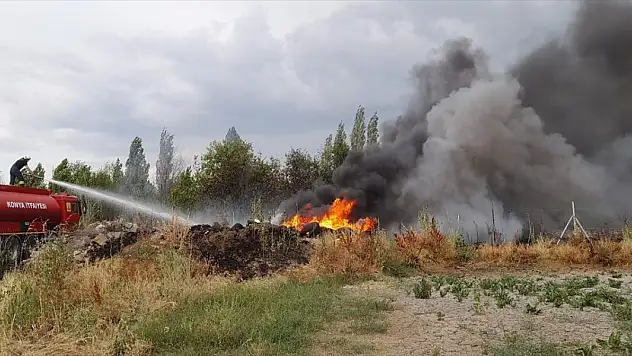 Konya'da anız yangını söndürüldü