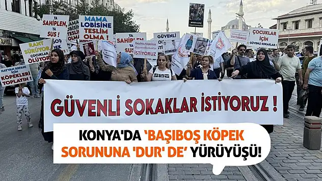 Konya'da 'Başıboş köpek sorununa 'dur' de' yürüyüşü!