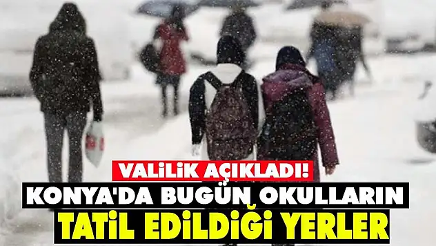 Konya'da bugün okulların tatil edildiği yerler