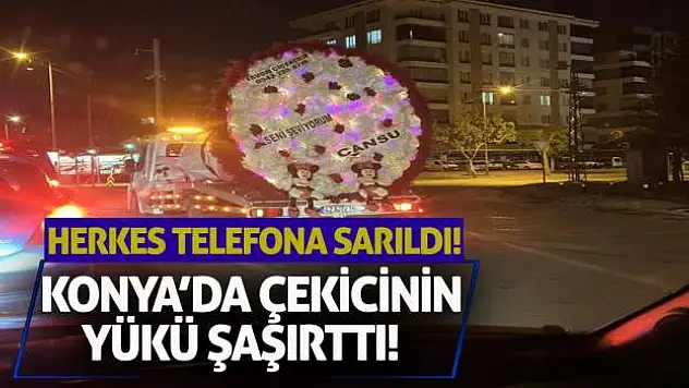 Konya'da Çekicinin Yükü Şaşırttı! Herkes Telefona Sarıldı!