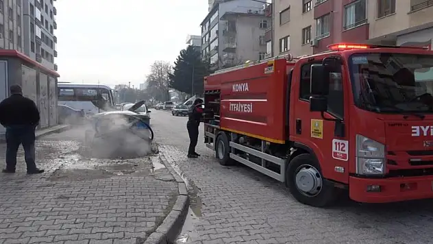 Konya'da çöp konteynerinde yangın