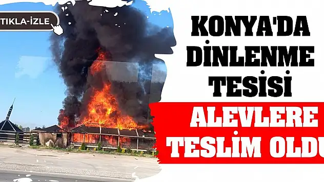 Konya'da dinlenme tesisi alevlere teslim oldu