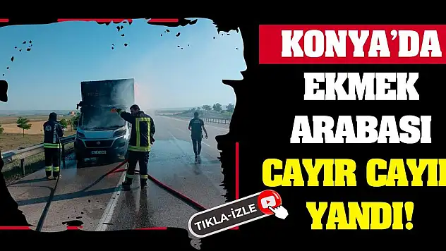 Konya'da ekmek arabası cayır cayır yandı!