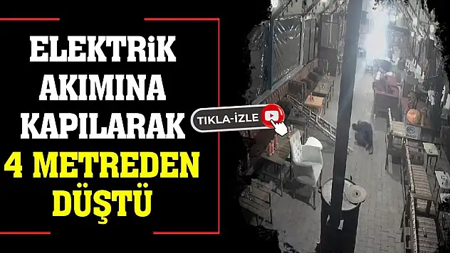 Konya'da Elektrik Akımına Kapılarak 4 Metreden Düştü! (Tıkla-İzle)