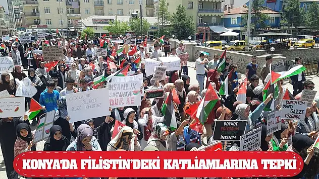 Konya'da Filistin'deki katliamlarına tepki