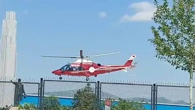 Konya'da hava ambulansı kalp krizi geçiren hasta için havalandı