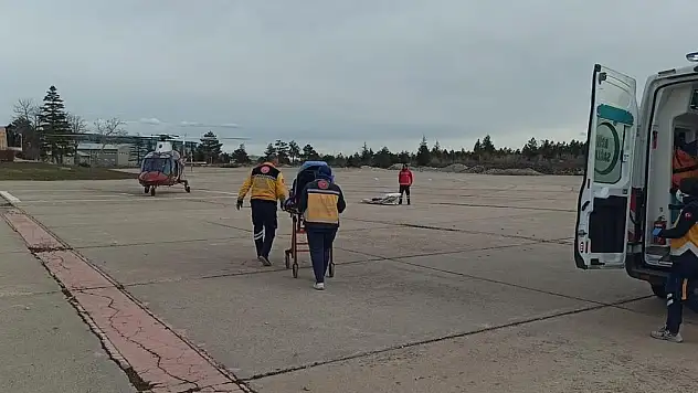 Konya'da hava ambulansı kalp krizi geçiren hasta için havalandı