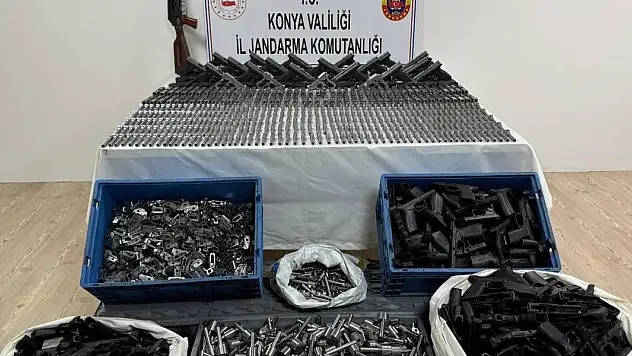 Konya'da iş yeri silah imalathanesi çıktı