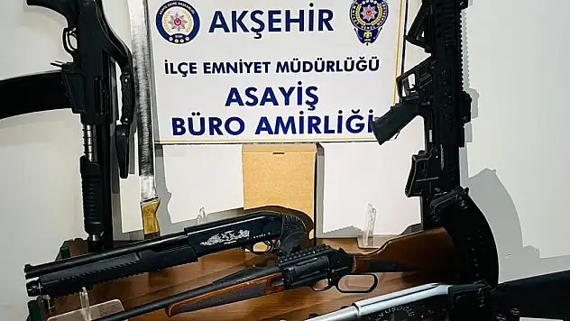 Konya'da iş yerinden cephanelik çıktı