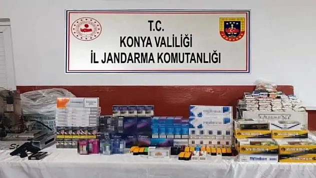 Konya'da kaçak tütün ve sigara operasyonu