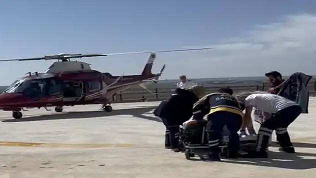 Konya'da kalp krizi geçiren hasta için helikopter ambulans havalandı