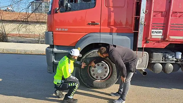 Konya'da kış lastiği denetimi