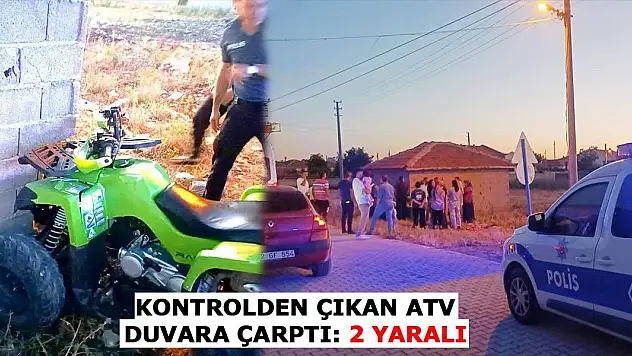 Konya'da kontrolden çıkan ATV duvara çarptı: 2 yaralı