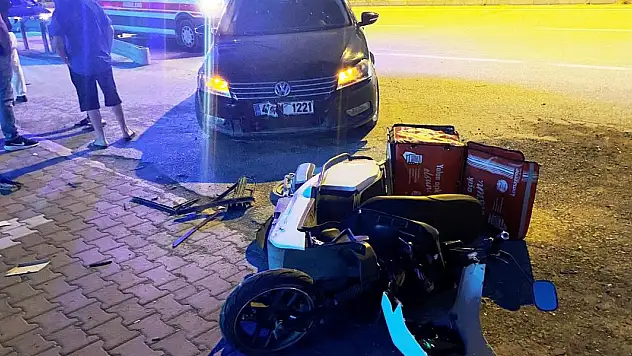 Konya'da kurye otomobille çarpıştı: 1 yaralı!
